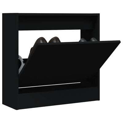 vidaXL Botník čierny 60x21x57 cm kompozitné drevo