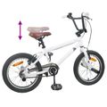 vidaXL BMX Bicykel 18 Palcov pre 7-10 rokov Biela