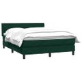 vidaXL Posteľný rám boxsping s matracom tmavozelený 140x220 cm zamat