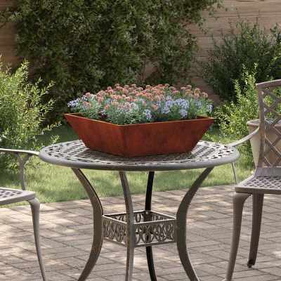 vidaXL Záhradný kvetináč 5 pcs Hrdzavý 50 x 50 x 15 cm