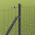 vidaXL Európsky plot s hrotmi 10 x 1,5 m PVC potiahnutá oceľ Sivá