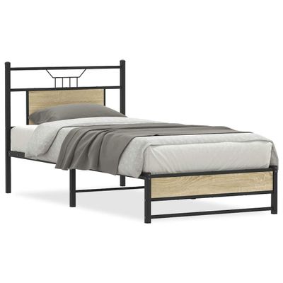 vidaXL Posteľný rám bez matraca dub sonoma 75x190 cm kompozitné drevo