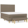 vidaXL Posteľný rám boxspring s matracom sivohned 140x200 cm látka