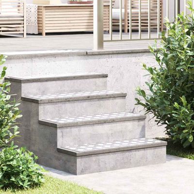 vidaXL Schodový rošt Obdĺžnikový 4 pcs Strieborná 75 x 25 cm Hliník