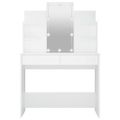 vidaXL Toaletný stolík so LED biely 96x40x142 cm