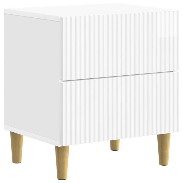 vidaXL Nočný stolík Biela s vysokým leskom 43 x 34,5 x 48 cm