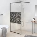 vidaXL Sprchová zástena z ESG skla s dizajnom kameňov 115x195cm čierna