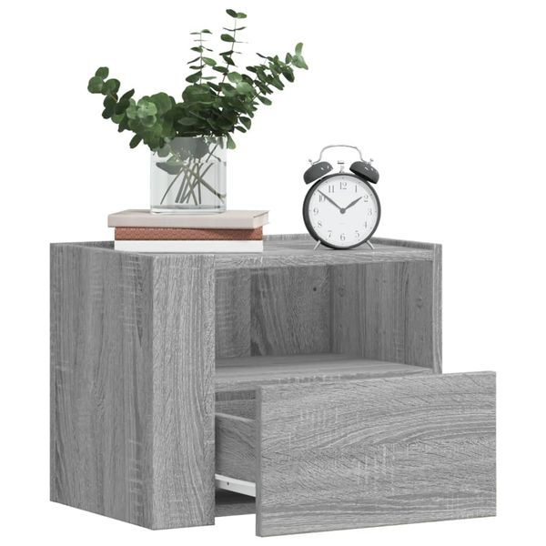 vidaXL Nástenné nočné stolíky 2 ks sivé sonoma 45x30x35 cm