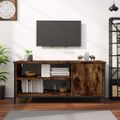 vidaXL TV skrinka dymový dub 100x40x45 cm spracované drevo