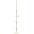 vidaXL Strom pre mačky od podlahy po strop krémový 263,5-289,5 cm