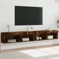 vidaXL TV skrinky s LED svetlami 2 ks dymový dub 100x30x30 cm