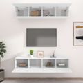 vidaXL TV skrinky 4 ks biele 80x30x30 cm spracované drevo