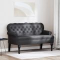 vidaXL Chesterfield lavica Čierna 119,5 x 64,5 x 75 cm Umelá koža