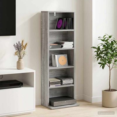 vidaXL CD Skrinka Sivý Sonoma 33 x 23,5 x 97,5 cm Kompozitné drevo