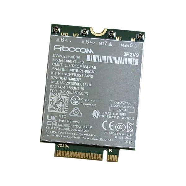 Dell, Wireless Mobile Modem DW5823E Sieťová karta, modul, 4G/LTE, PCIe 2.0, M.2 B-Key, pre Dell Latitude 5340, 5440, 5540, 7340, 7440, 7640, Precision 3480, 3580, 358