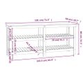 vidaXL Pracovná lavica biela 181x50x80 cm masívna borovica
