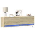 vidaXL TV nástenná skrinka s LED svetlami dub sonoma 140x31x38 cm