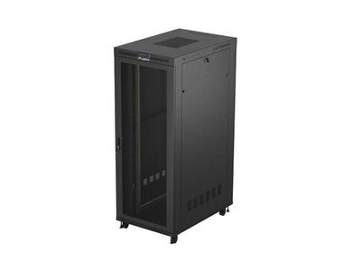 19'' Voľne stojaca racková skriňa 42u/800x1200 (flat pack) so sieťovými dverami lcd čierna lanberg V2