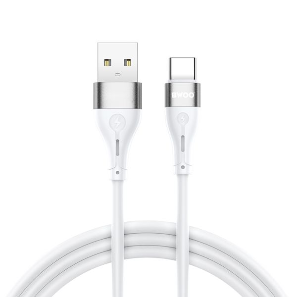 BWOO kábel USB - USB-C 1 m 3A minimalistický silikónový biely X280C