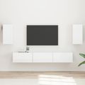 vidaXL Zostava TV skriniek 5 ks Vysoký lesk bielej Kompozitné drevo