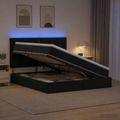 vidaXL LED úložná posteľ s matracom Čierna 140 x 190 cm Zamat