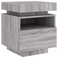 vidaXL Nočné stolíky s LED svetlami 2 ks sivé sonoma 40x39x48,5 cm