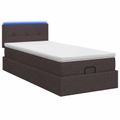 vidaXL Ottoman posteľ s matracom a LED Tmavohnedá 100 x 200 cm Látka