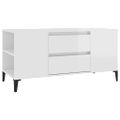 vidaXL TV skrinka lesklá biela 102x44,5x50 cm spracované drevo