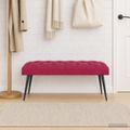 vidaXL Lavica s gombíkovým prešívaním Víno červené 110 x 40 x 46 cm
