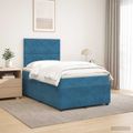 vidaXL Posteľ boxspring s matracom Modrá 120 x 200 cm Zamat