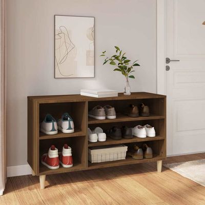 vidaXL Botník hnedý dub 102x36x60 cm spracované drevo