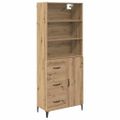 vidaXL Highboard Remeselný dub 69,5 x 34 x 180 cm Kompozitné drevo