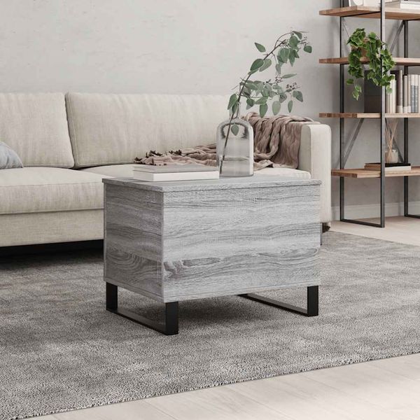 vidaXL Konferenčný stolík sivý sonoma 60x44,5x45 cm spracované drevo