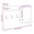 vidaXL Vešiak na stenu Nástenná montáž Dymová dub 90 x 10 x 50 cm