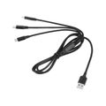 Kábel REBEL 3v1 USB-A - microUSB, USB typu C, Lightning čierny 1m