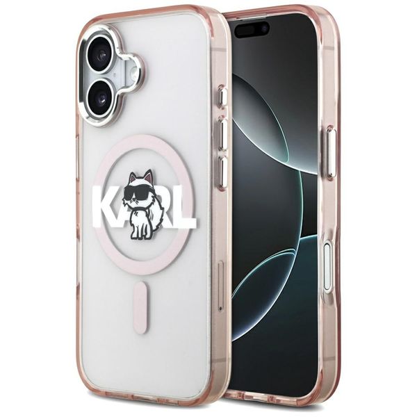 Puzdro Karl Lagerfeld pre iPhone 17 6,1" IML Choupette Sketch Logo MagSafe ružová