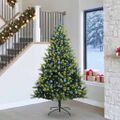 vidaXL Umelý skladací vianočný stromček 300 LED diód Zelená 240 cm