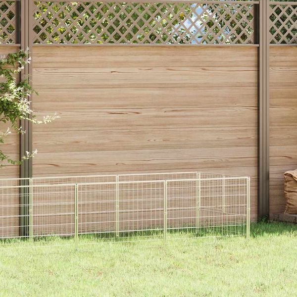 vidaXL Koterec pre psy strieborný 4 m² oceľ