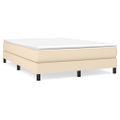 vidaXL Posteľný rám s boxspringom krémová 140x200 cm látka