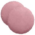 vidaXL Vankúše na sedenie 2 pcs Ružová Ø 40 x 13 cm Zamat