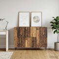 vidaXL Servírovacia skriňa so zásuvkou Staré drevo 89 x 34,5 x 62 cm