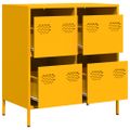 vidaXL Komoda horčicovožltá 68x39x73,5 cm oceľ valcovaná za studena