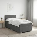 vidaXL Posteľ boxspring s matracom Tmavosivá 90 x 200 cm Látka