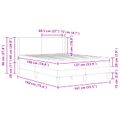 vidaXL Rám postele s matracom s matracmi Tmavo šedá 137 x 190 cm Zamat