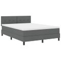 vidaXL Posteľ s pružinovým rámom Tmavo šedá 140 x 190 cm látka