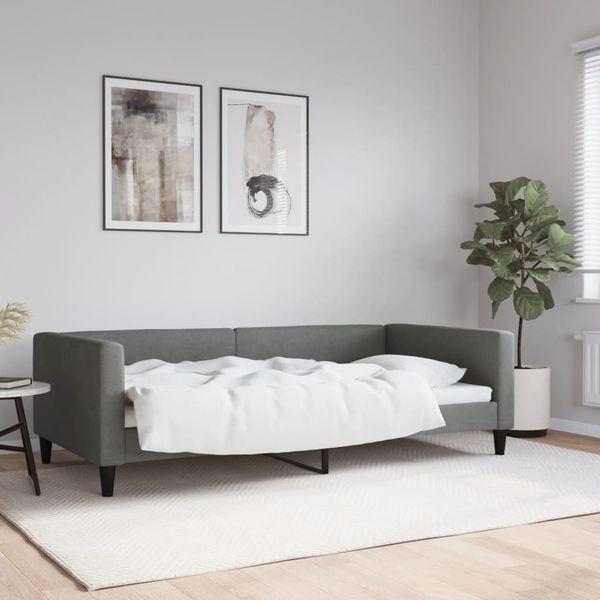 vidaXL Posteľný rám tmavosivý 100x200 cm látka