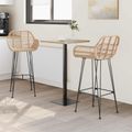 vidaXL Barová stolička 2 ks Prírodná 55 x 52 x 105 cm Ratan a železo