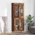 vidaXL Highboard Staré drevo 69,5 x 34 x 180 cm Kompozitné drevo