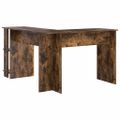 vidaXL Rohový stôl Dymová dub Kompozitné drevo 140 x 113,5 x 75 cm