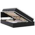 vidaXL Postel s úložným prostorem a matrací Čierna 140 x 190 cm